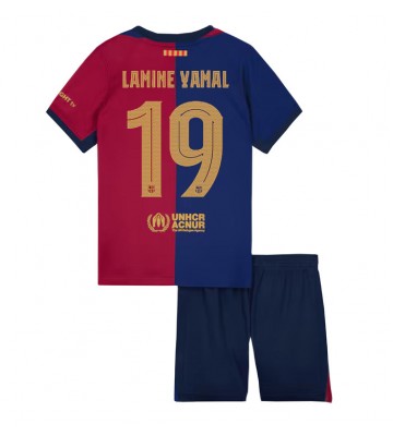 Barcelona Lamine Yamal #19 Hemmakläder Barn 2024-25 Kortärmad (+ Korta byxor)